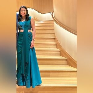 Indian style teal gown